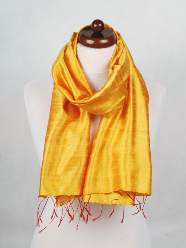 Schal aus Rohseide gelb