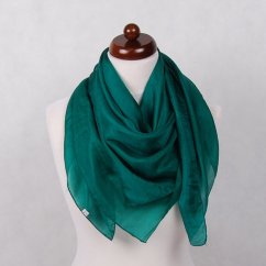 Hedvábný šátek jednobarevný tmavě zelený