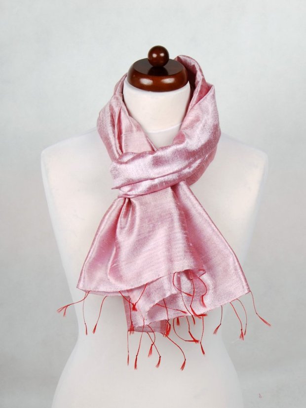 Schal aus Rohseide hellrosa