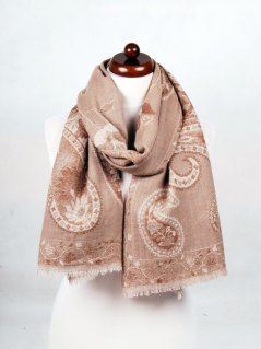 Schal aus Merinowolle hellbraun