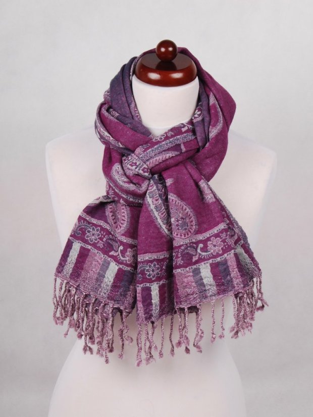 Schal aus Merinowolle lila