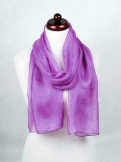 Hedvábná šála jednobarevná fialová