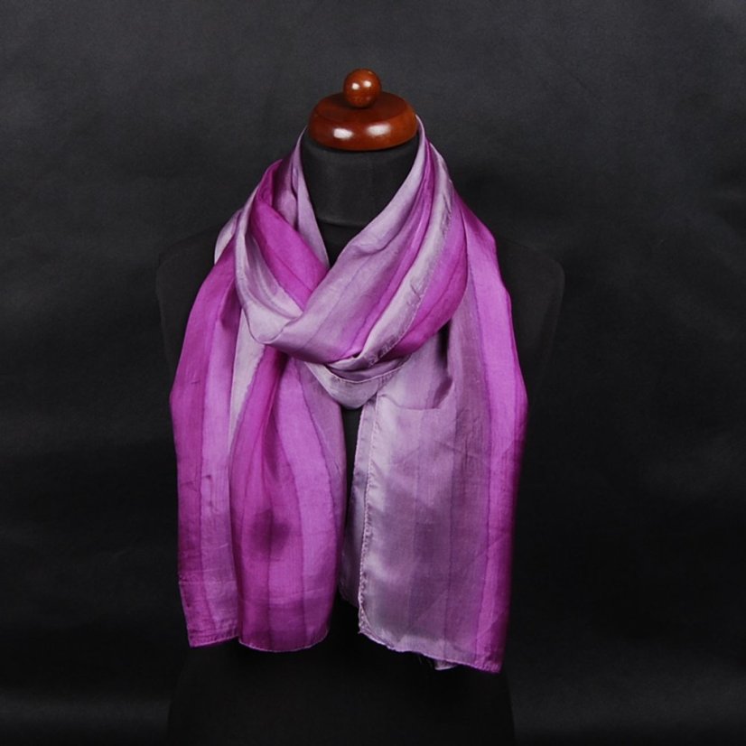 Handgemalter Seidenschal lila