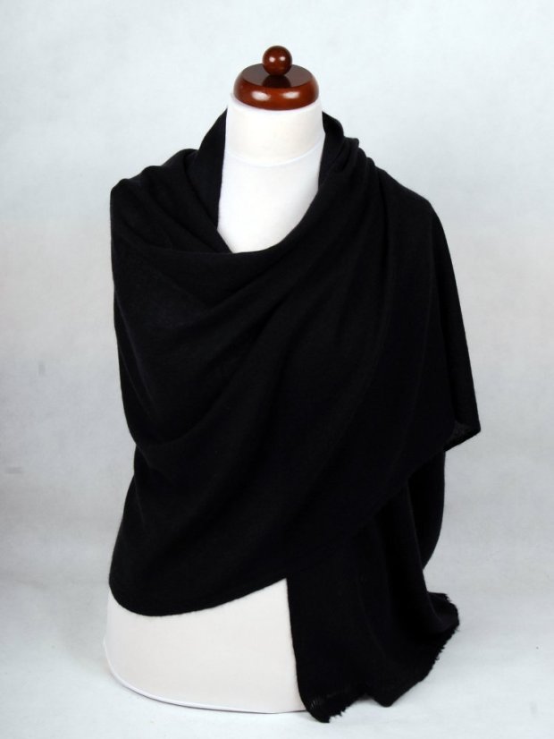 100% kašmírová šála velká černá
