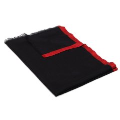 Kašmírská vlněná pašmína exclusive s hedvábím černá s červenou