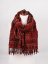 Šál z merino vlny s vyšívaním tmavočervený s čiernou farbou