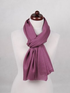 Kašmírská vlněná pašmína Self šedofialová
