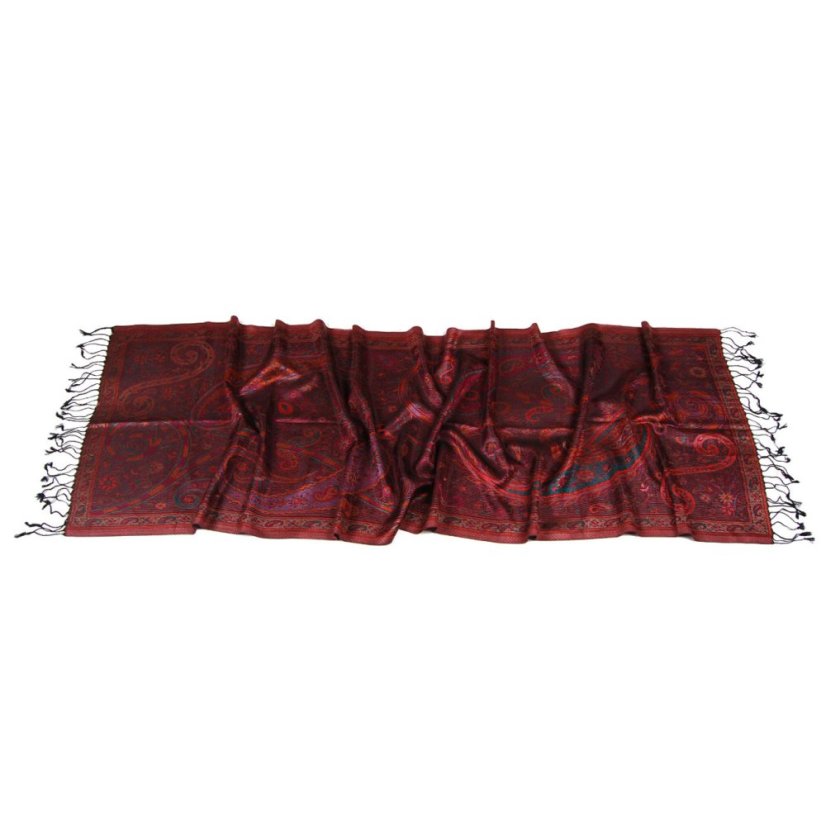 Hedvábná šála Super střední Tenzin černo-fialová