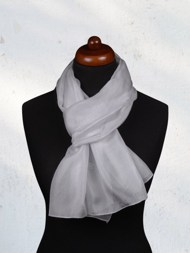 Hodvábny šál jednofarebný svetlošedý