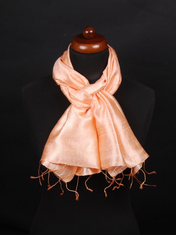 Schal aus Rohseide pfirsichfarben