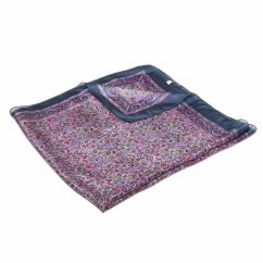 Hedvábný šátek s potiskem šedý s fialovou