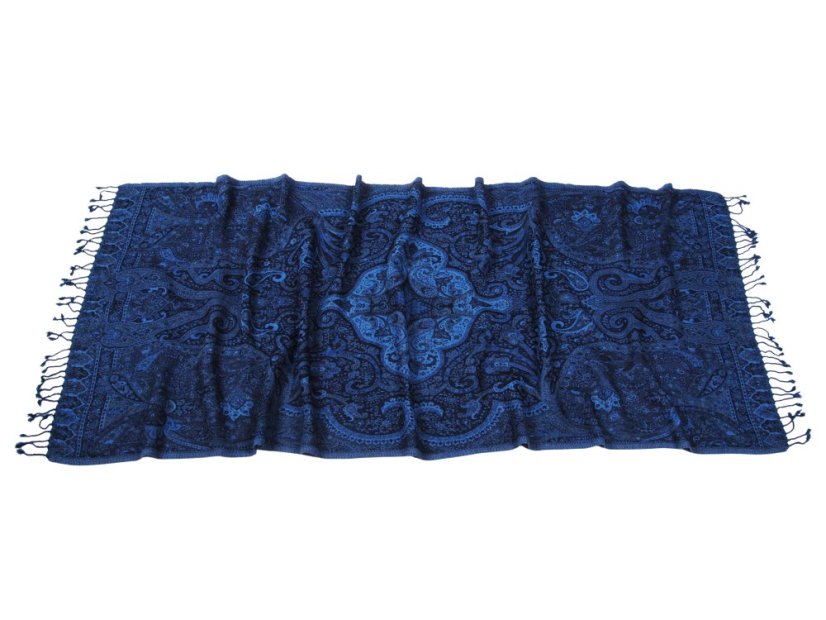 Schal aus Merinowolle blau