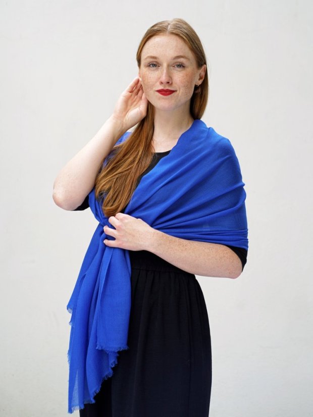 Ring-pashmina exklusiv blau