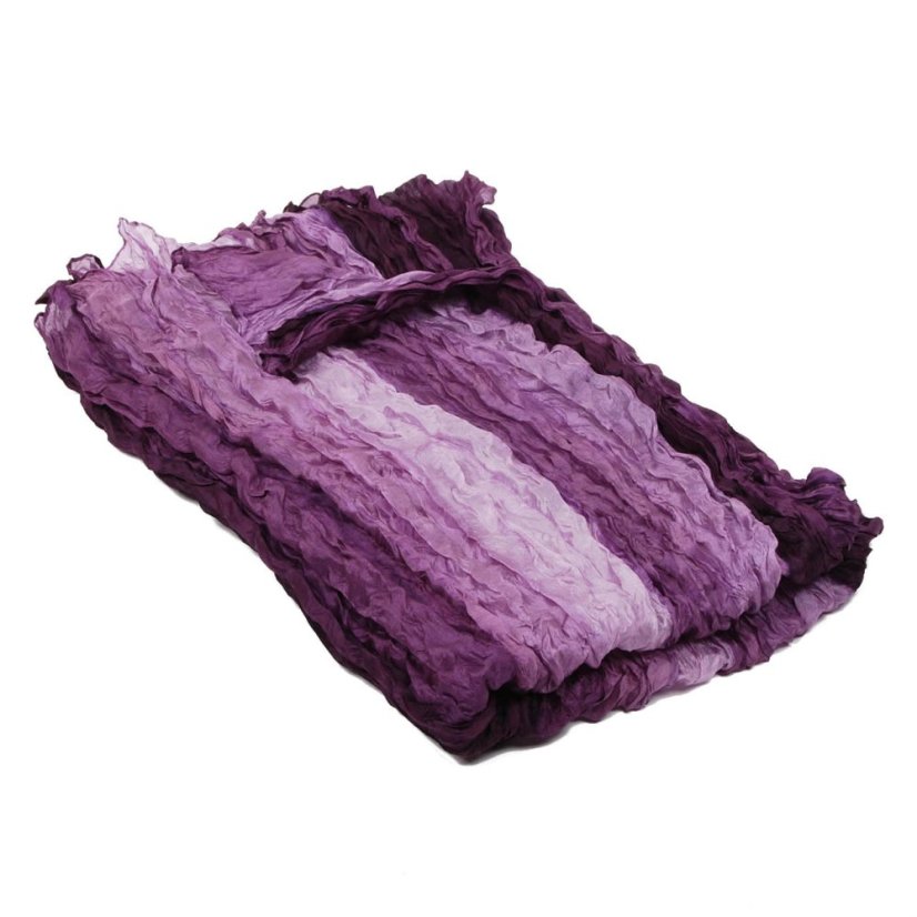 Hedvábná šála mačkaná fialovošedá