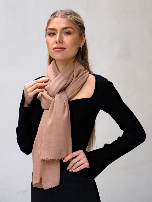 Pashmina-Wollschal Self in Mokka-Mousse