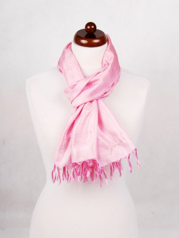 Seidenschal aus Varanasi rosa-cremefarben