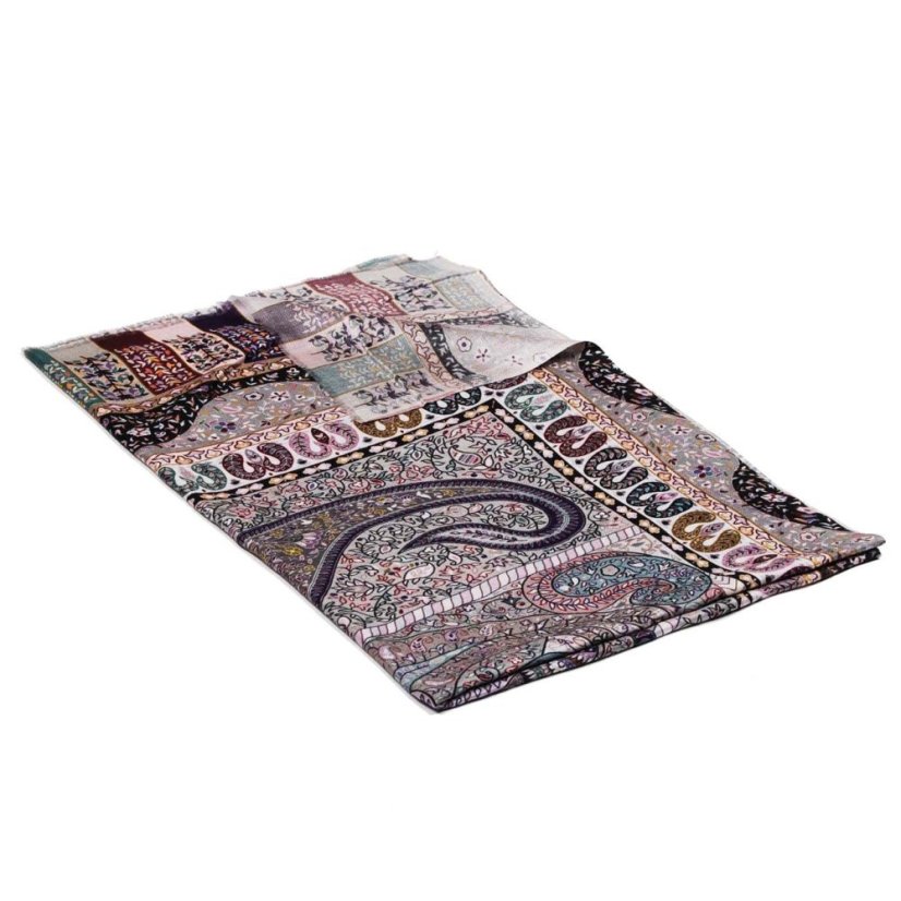 Schal aus Viskose und Seide mit Aufdruck mit Grau