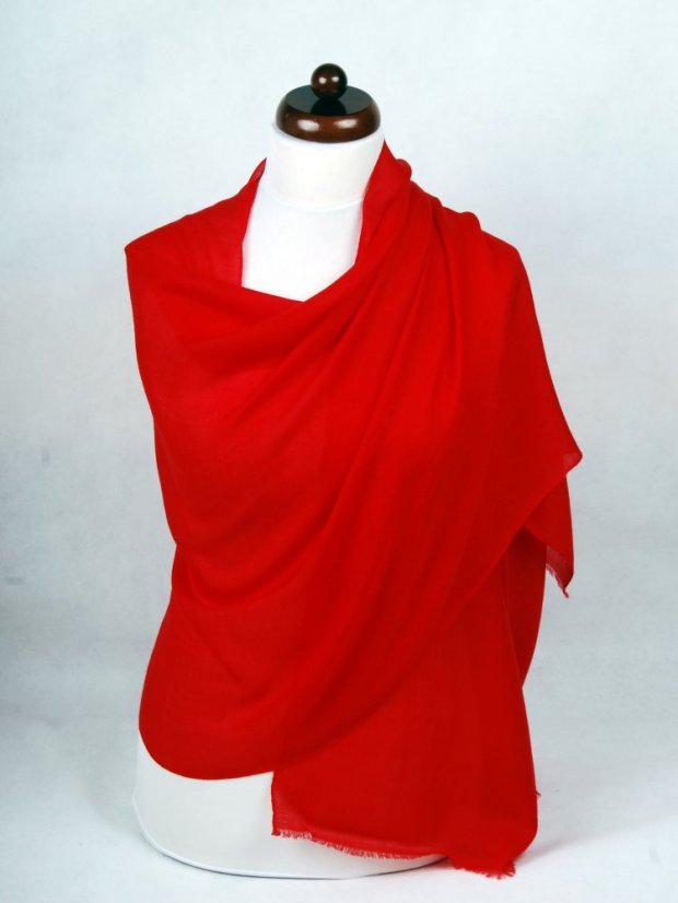 Ring-pashmina exklusiv rot