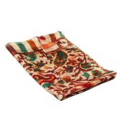 Hodvábny šál s potlačou svetlozlatý s tmavohnedou