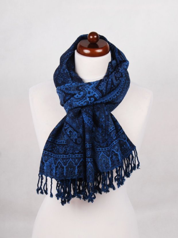 Schal aus Merinowolle blau