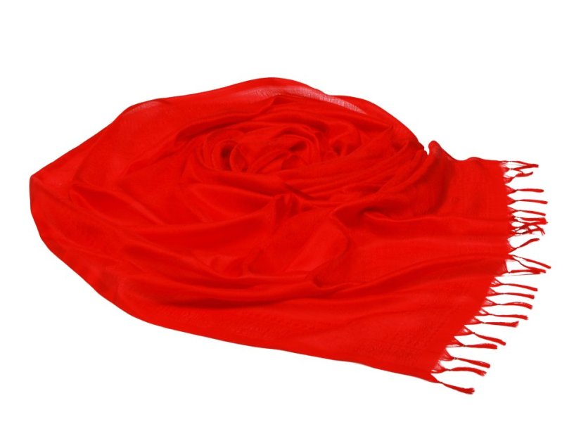 Hodvábny šál z Váránasí červený