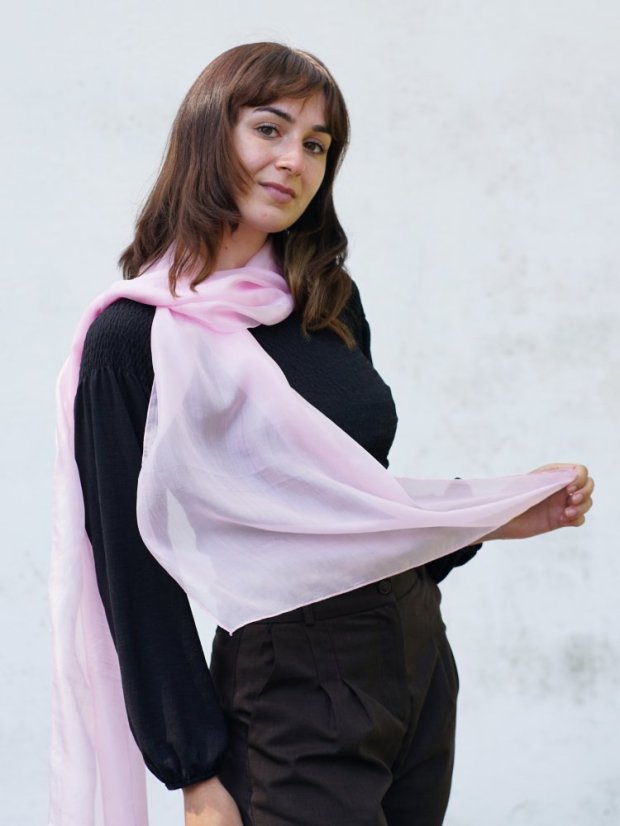 Seidenschal einfarbig hellrosa