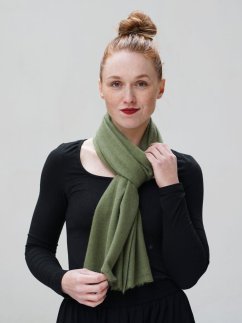 100% Kaschmirschal exklusiv schmal grün