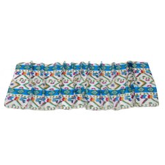 Hedvábná šála s potiskem bílá s tyrkysovou a zelenou