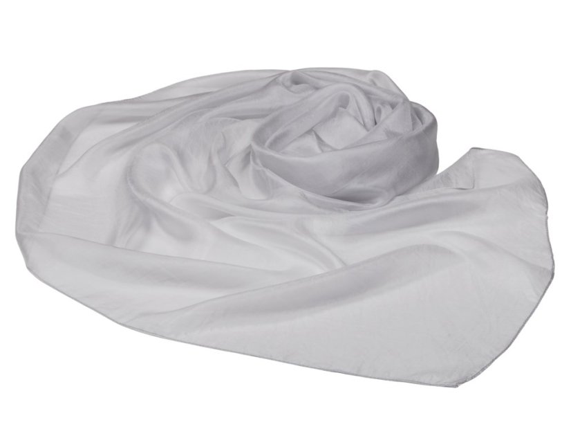 Hodvábny šál jednofarebný svetlošedý