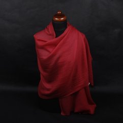 Prstýnková pašmína exclusive tmavě červená s hnědým nádechem