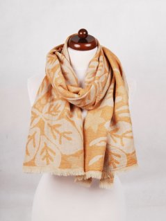 Schal aus Merinowolle orange-beige