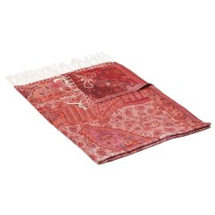 Šála z viskózy a hedvábí bílo-fialovo-oranžová