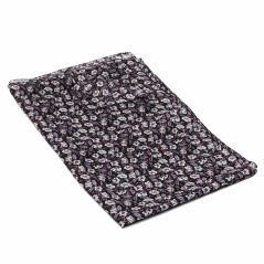 Hedvábná šála s potiskem černo-bílá se světle šedofialovou