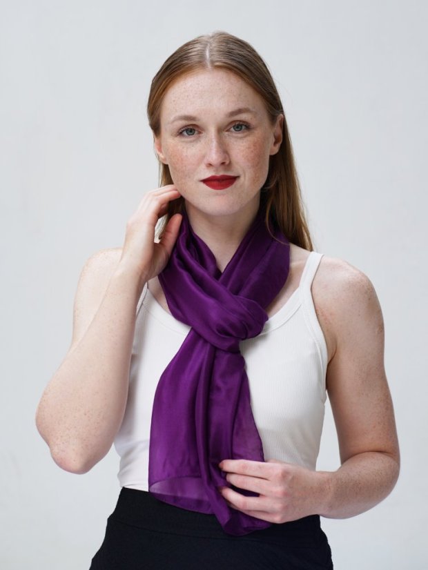 Seidenschal einfarbig dunkellila
