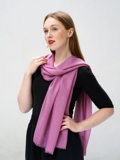 Prstienková pašmína exclusive šedofialová