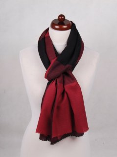 Kašmírská vlněná pašmína exclusive tmavě červeno-černá