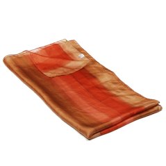 Hedvábná malovaná šála světle hnědo-měděná