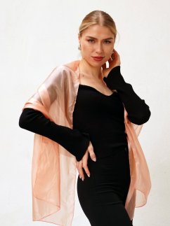 Hedvábná šála jednobarevná broskvová