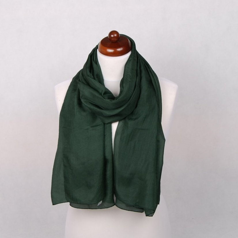 Hodvábny šál veľký tmavozelený