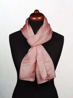 Hedvábná šála jednobarevná béžovorůžová