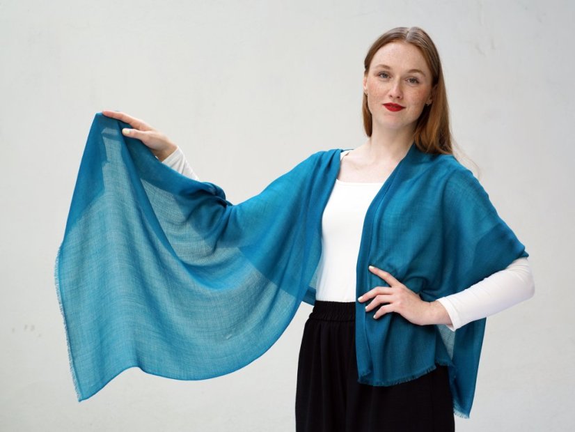 Ring-pashmina exklusiv in Petrol-Farbe