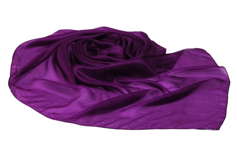 Hodvábny šál jednofarebný tmavofialový