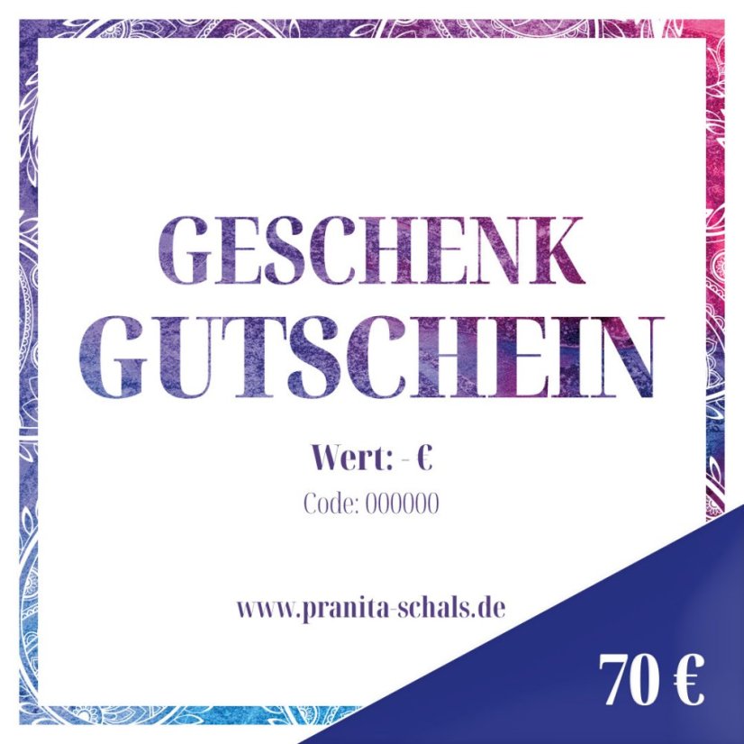 Geschenkgutschein im Wert von 70 €