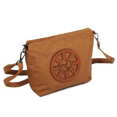 Tibetská kabelka crossbody Tharpa Khorlo hnedá