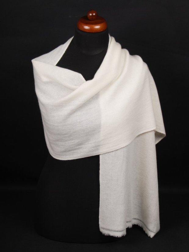 100% kašmírový šál exclusive úzky smotanový