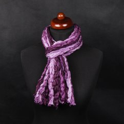 Hedvábná šála mačkaná fialovošedá