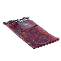 Hedvábná šála Super střední tmavě fialová s magentou a žlutou