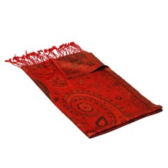 Hedvábná šála Super střední červená se zelenou