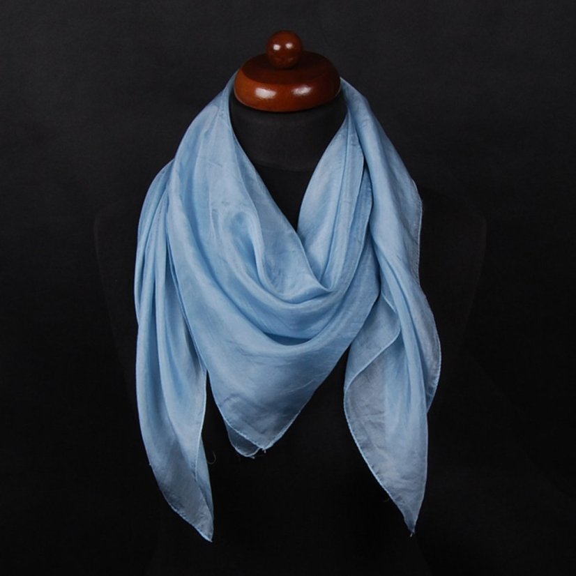Seidentuch einfarbig hellblau-grau