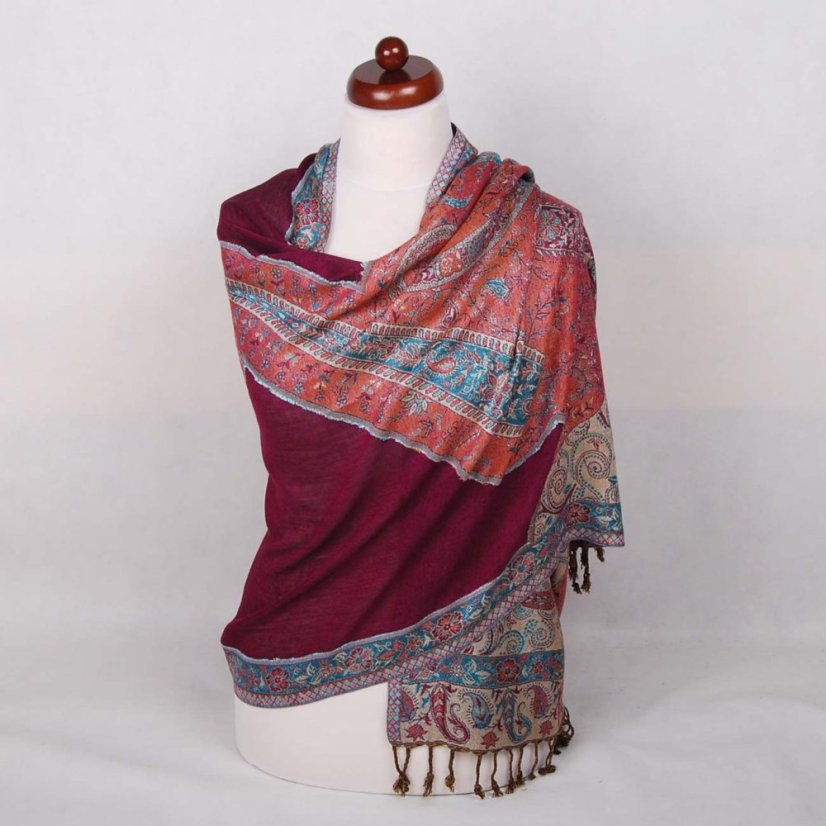 Viskoseschal cutting lila-türkis